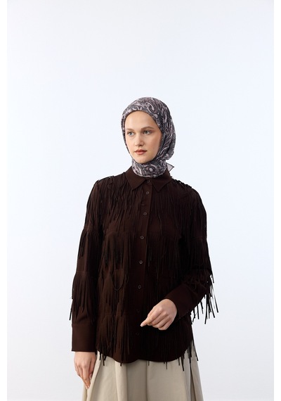 Mirsoy Scarf Lavin Desen Eşarp Pudra