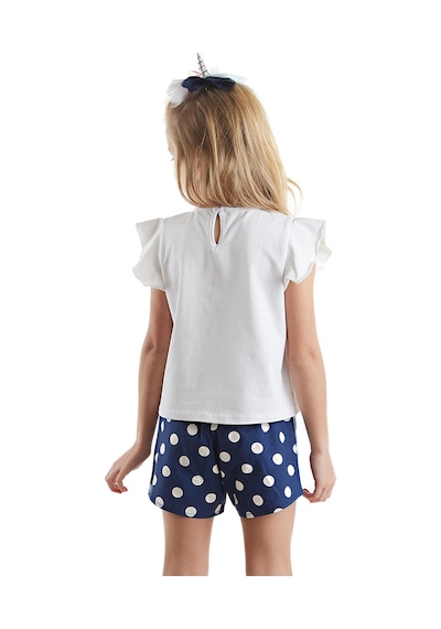 Denokids Sim Unicorn Kız Çocuk T-shirt Poplin Şort Takım Çok Renkli Denokids Sim Unicorn Kız Çocuk T-shirt Poplin Şort Takım Çok Renkli