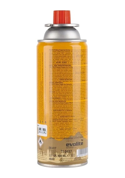 Evolite Butane Propane Valfli 227gr Gaz Ocak Kartuşu Sarı