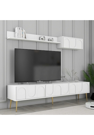 Variant Lyon 3 Lü Salon Takımı - Beyaz / Altın