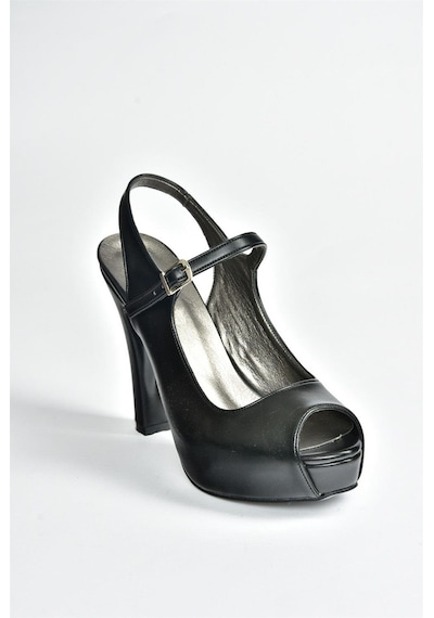 Fox Shoes Siyah/siyah Platform Topuklu Kadın Ayakkabı M348007009 Siyah