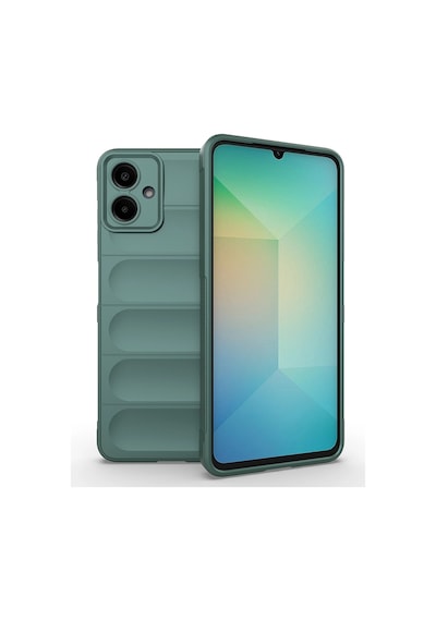 Samsung Uyumlu Galaxy A07 Kılıf Esnek Tpu Oyuklu Arka Yüzey Tasarımlı Zore Etnik Silikon Kapak Koyu Yeşil