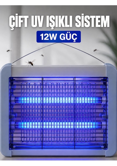 Mey İthalat Elektrikli Sinek Ve Sivrisinek Öldürücü 12w Çift Uv Işıklı Böcek Lambası