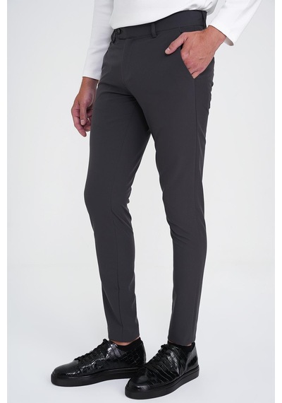 Efor Slim Fit Yan Cepli Düz Esnek Casual Antrasit Pantolon P 1144 Antrasit