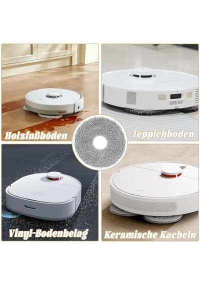 Dreame X50 / X40 / L20 Ultra Complete, L50 / L40 / X30 / L10 / L10s Pro Ultra, Xiaomi X20 Pro/max Robot Süpürge İçin 12 Adet Silme Bezi, Tekrar Kullanılabilir Ve Yıkanabilir Mikrofiber Silme Pedi