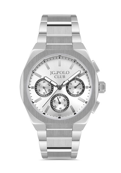 Jg.polo Club Jpc.0126 S04585m.2 Çalışır Fonksiyonlu Erkek Kol Saati. Gümüş