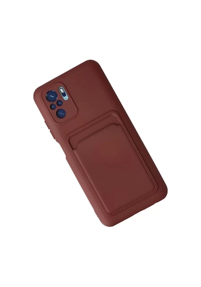 Mey İthalat Redmi Note 10s Kılıf Kelvin Kartvizitli Silikon - Bordo