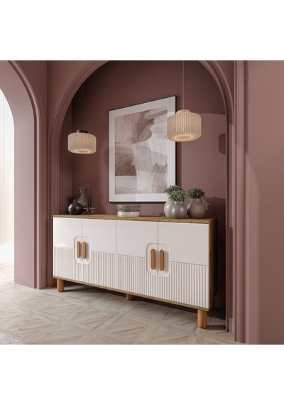Dorin Bohem Konsol 4 Kapaklı Mdf Mebran Kapak 160 Cm Modern Salon Konsolu Aytaşı Ceviz Ceviz - Aytaşı Dorin Bohem Konsol 4 Kapaklı Mdf Mebran Kapak 160 Cm Modern Salon Konsolu Aytaşı Ceviz Ceviz - Aytaşı