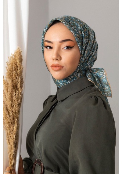 Silk Home Karanfil Desen Soft Pamuk Eşarp Yeşil