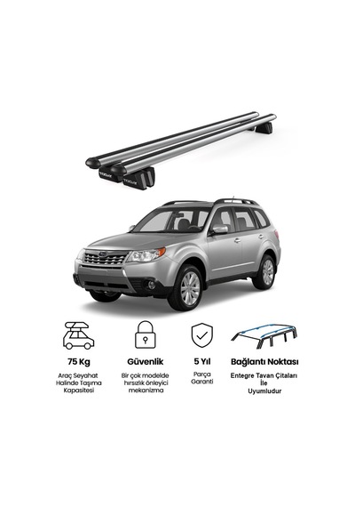 Pençe Subaru Forester Ara Atkı 2005-2013 Uyumlu Gri Ara Atkı Port Bagaj Tavan Barı