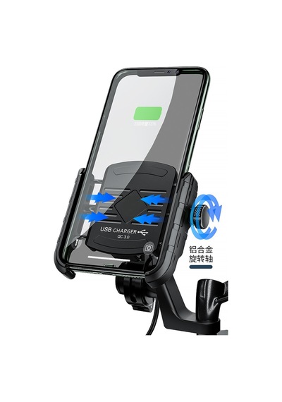 Suporte M8 Usb 3.0 Gidon ve Ayna Bağlantılı 3.5 - 7.Ö İnç Motosiklet Telefon Tutucu