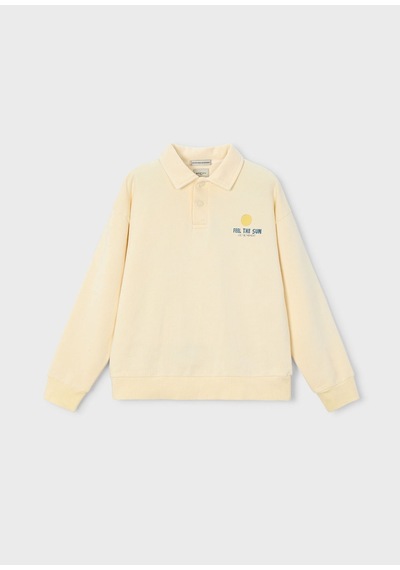 Mayoral Boston Erkek Çocuk Yakalı Sweatshirt Sarı