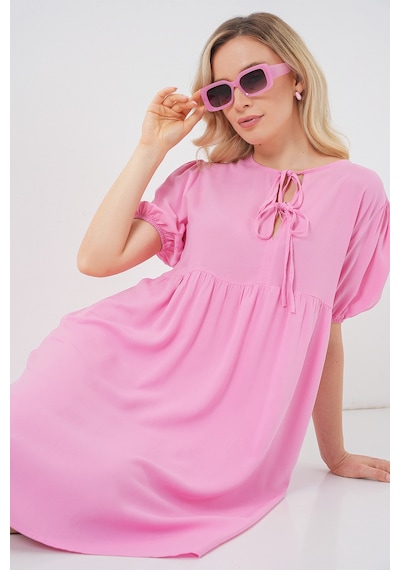 Bigdart Kadın Bağcıklı Midi Elbise 2575 - Pembe