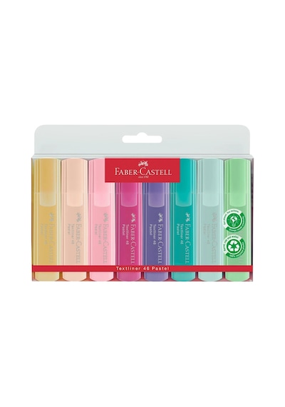 Su Bazlı Ergonomik 8'li Pastel Renk Fosforlu Kalem Seti 124-Pembe