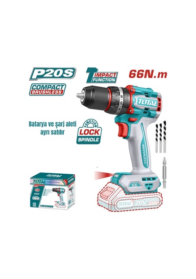 Total Set-22 Total Lion Akülü Kömürsüz Dekupaj Testere+akülü Darbeli Matkap 66nm+2li 2.0 Ah Akü Ve Şarj Aleti Seti
