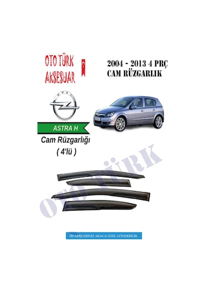 Opel Astra H 2004-2013 Mugen Cam Rüzgarlığı Ön-Arka