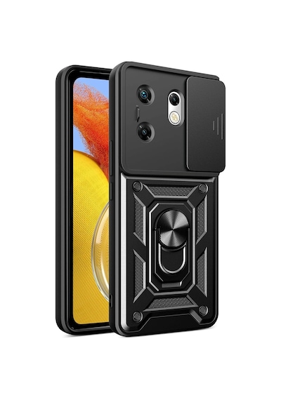 Herşeytrend İnfinix Zero 30 4g Kılıf Pars Lens Yüzüklü Silikon - Siyah Çok Renkli Diğer