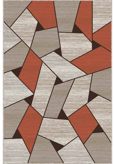 Tarçın Geometrik Kaymaz Taban Makinede Yıkanabilir Halı Wl09n11