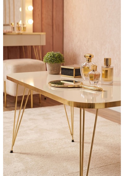 Storeşahin Orta Sehpa Kr Gold Krem Tel Shn0720