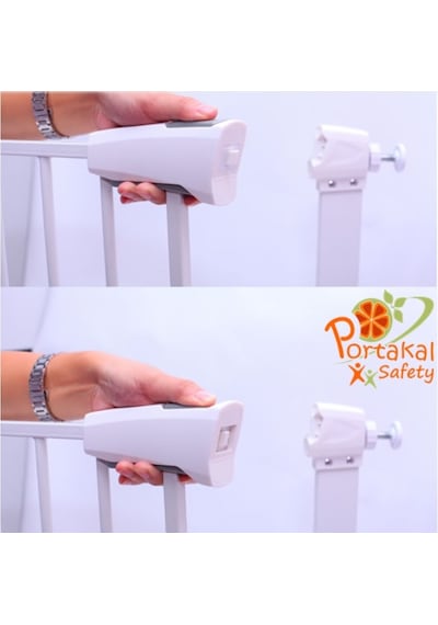 Portakal Safety Otomatik Kapanır Çocuk Güvenlik Kapısı - Beyaz