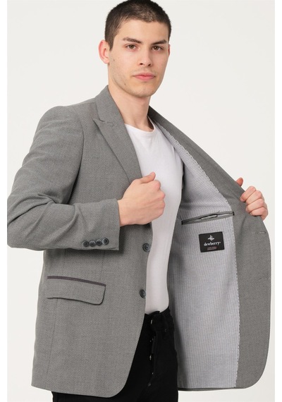 C9058 Dewberry Erkek Ceket-açık Gri