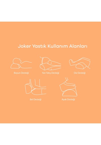FOM Joker Çok Amaçlı Visco Horlama Seyahat Uyku Yastık 40 x 18 x 10 Beyaz