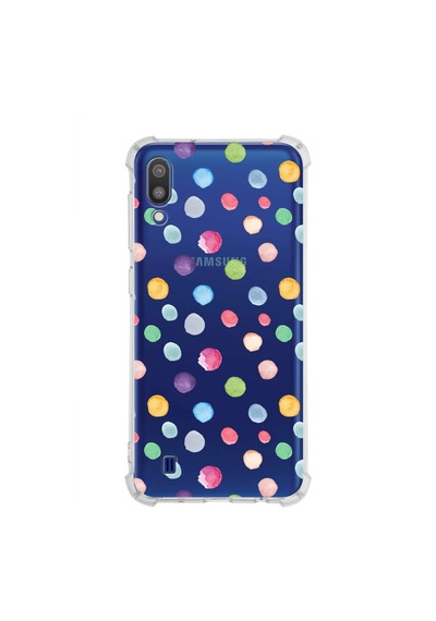 Prinrify Samsung Galaxy M10 Uyumlu Water Color 6 Baskılı Şeffaf Köşe Korumalı Antişok Kılıf