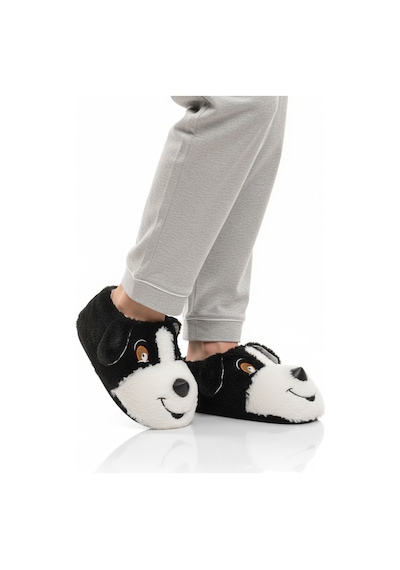 Siyah Köpek Desenli Unisex Panduf 26k001 Siyah