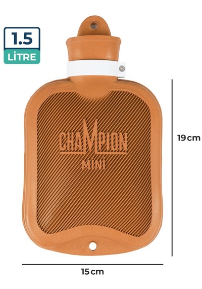 Champion Kauçuk Termofor Kokusuz Mini Sıcak Su Torbası Turuncu 1500 ML