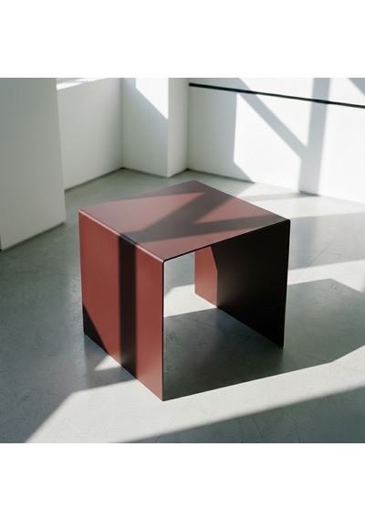 Modern Metal Yan Sehpa Bordo