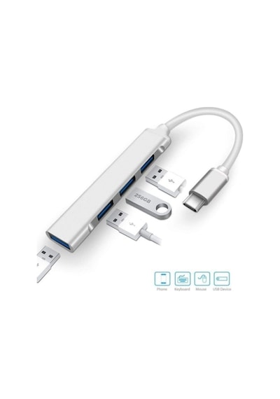 Type-C To 4 USB Hub OTG Çoklayıcı