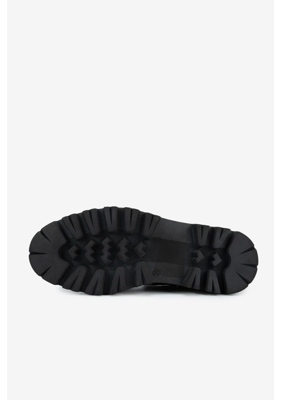 Lofer Erkek Deri Kalın Tabanlı Püsküllü Klasik Loafer Siyah