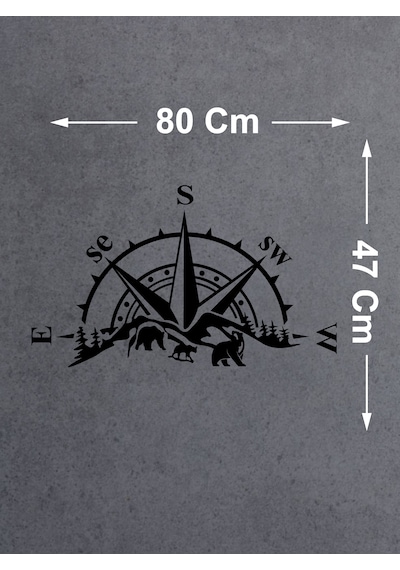 Pusula Dağ Orman Sticker - Adventure 4x4 Off Road Pickup Sticker - Araba Oto Motosiklet Karavan Sticker - 02514 80x47 Cm