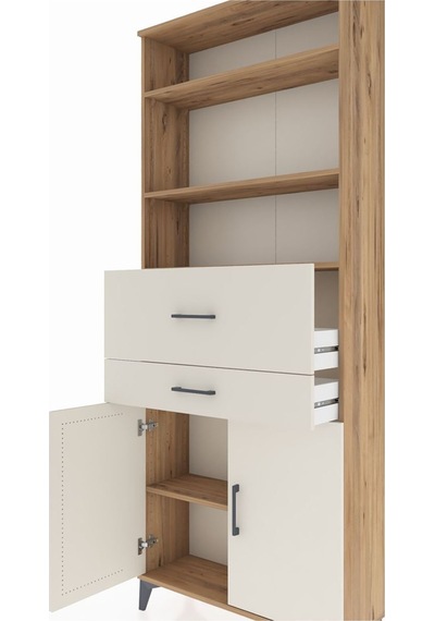 Arges Dolap 4 Raflı 2 Çekmeceli 2 Kapaklı 88x30x221 Çam-aytaşı Atlas Çam