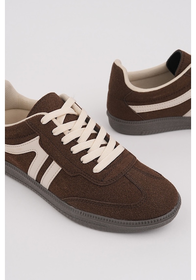 Muggo Garcia Garantili Unisex Ortopedik Günlük Bağcıklı Yürüyüş Koşu Sneaker Spor Ayakkabı Kahverengi
