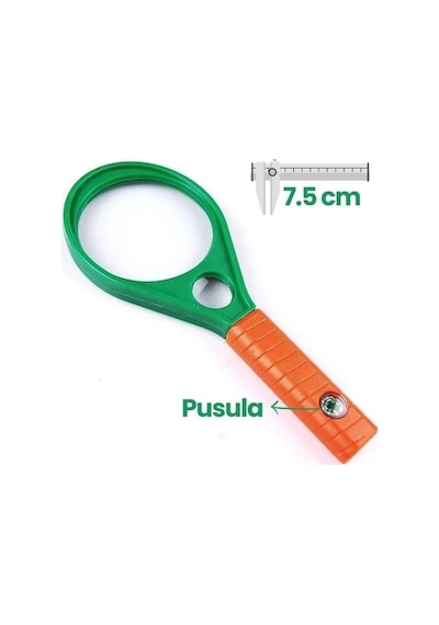 Optik Cam El Büyüteç 65mm 6x 4x Pusulalı Çocuklar Ve Yetişkinler Mg89075 -