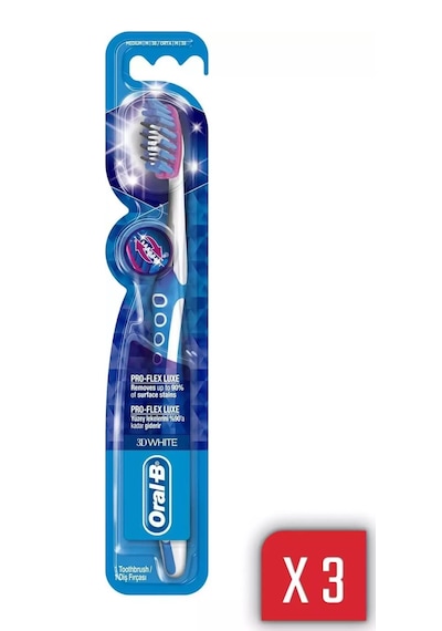 Oral-B Pro-Flex Luxe 3D White Diş Fırçası Orta 3'lü