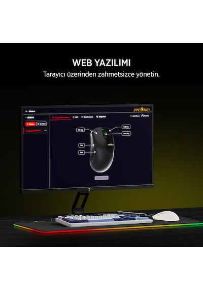 James Donkey Jdm11 Paw3311 12.000dpı Triple Mode Kablolu/bluetooth/2.4g Beyaz Gaming Mouse
