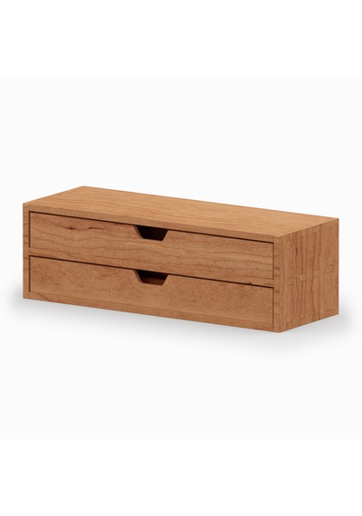 Desna İki Katlı İki Çekmeceli Dolap - Kiraz 34 Cm Uzunluk X 12.1 Cm Derinlik X 10.8 Cm Woodsaka Doğal