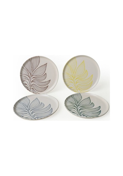 Keramika Leaf Harmony Nordıc Pasta Tabağı 22 Cm 4 Adet / 22974-77 Çok Renkli