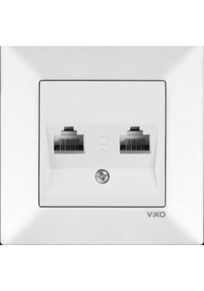 Viko Karre/meridian İkili Data Prizi 2 X Rj45 Cat6 Beyaz Çerçevesiz 90967x79 Viko