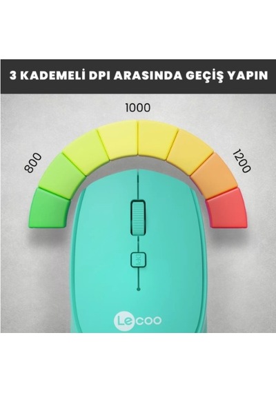 Lecoo Ws202-cn Turkuaz Usb Kablosuz Mouse