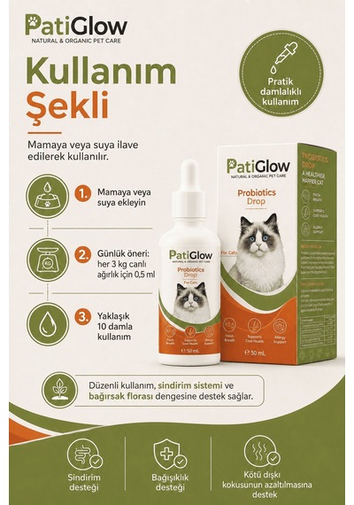Patiglow Kedi Probiyotik Damla