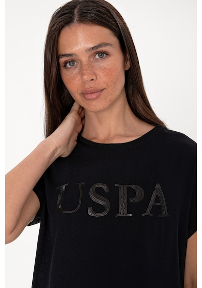 U.S. Polo Assn. Kadın Siyah Bisiklet Yaka Tişört 50300777-VR046