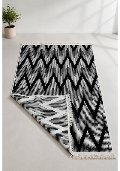 Kilim Paspas Çok Amaçlı Halı Makinede Yıkanabilir Toz Yapmaz Siyah 2