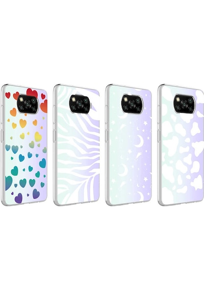 Mobilteam Poco X3 Kılıf M-blue Desenli Kapak - Moon No4 Moon No4