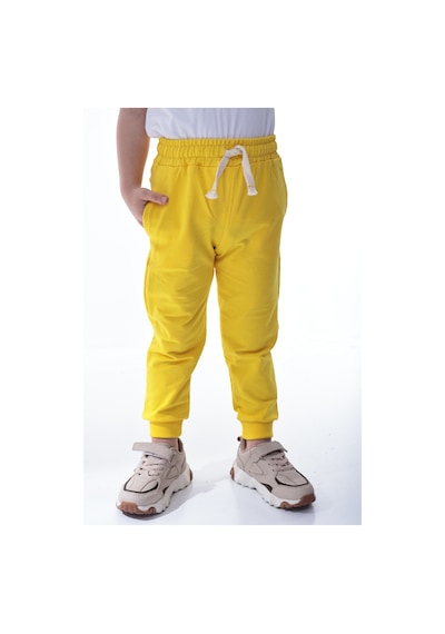 Unisex Çocuk %100 Pamuk Günlük Jogger Eşofman Altı 12 Ay 5 Yaş Sarı