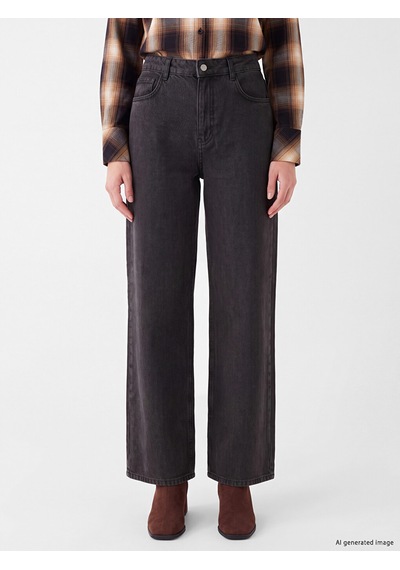 Lcw Eco Gri Wideleg Kadın Jean Pantolon