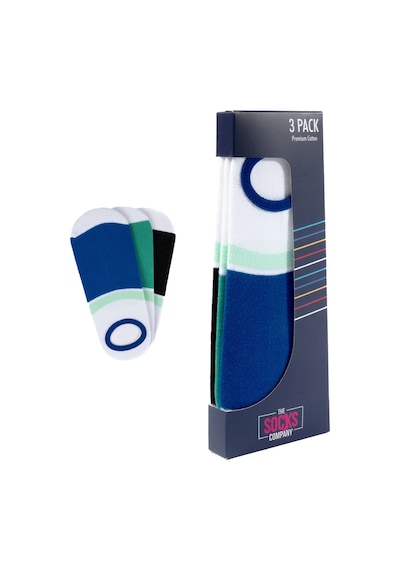 The Socks Company 3 Çift Özel Kutulu Erkek Görünmez Çorap 23SDCR151P Beyaz - Gri