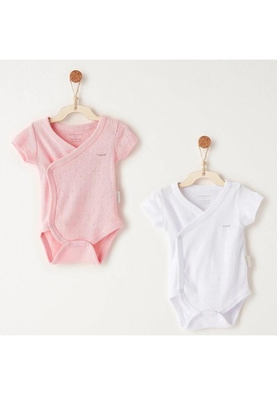 AndyWawa Andy Wawa Zıbın Body 2li Jacquard Basic Koyu Pembe - Beyaz-12510 Pembe